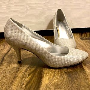 “Call it Spring” Silver sparkly high heels size 8 1/2